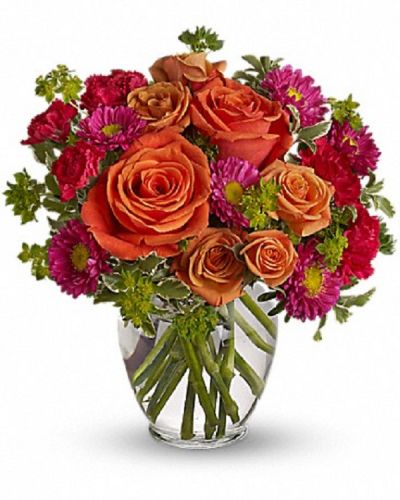 <hr />
<hr />
<p>How sweet it will be when this dazzling arrangement arrives at someone's door. Very vibrant. Very vivacious. And very, very pretty.</p>