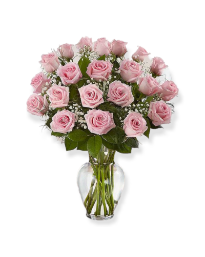 Your Love & Devotion delivered. Surprise your special one with this gorgeous arrangement of pink roses available in one dozen, 18 roses or two dozen wonderful blooms. It’s an unforgettable display of your timeless love.